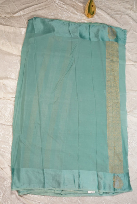 PURE CHINON MINT GREEN SAREE