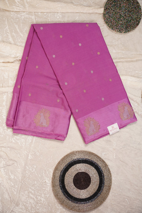 PURE CHINON LAVENDER PINK SAREE