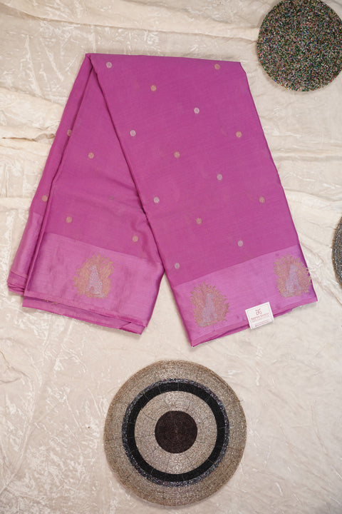 PURE CHINON LAVENDER PINK SAREE