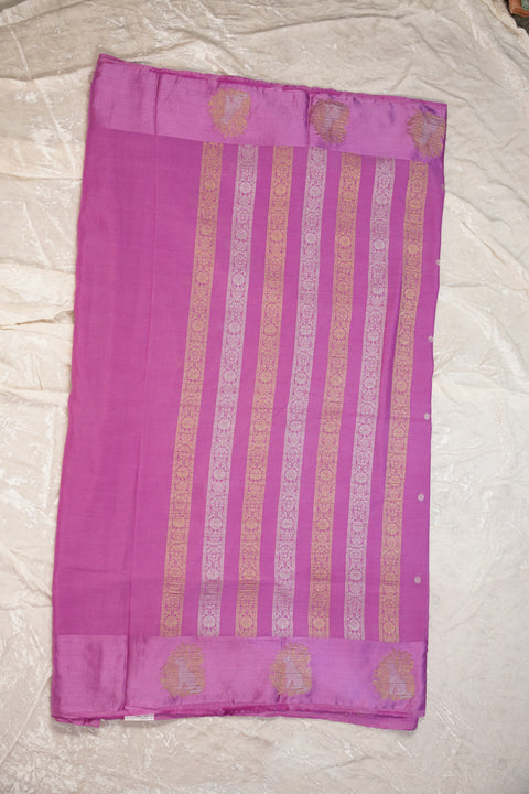 PURE CHINON LAVENDER PINK SAREE