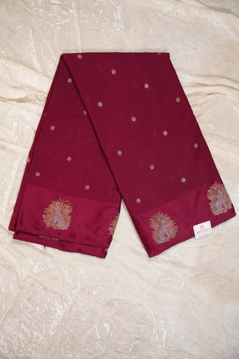 PURE CHINON MAGENTA SAREE