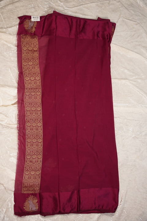 PURE CHINON MAGENTA SAREE