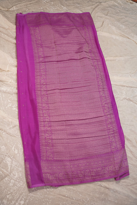 PURE CHINON RICH PURPLE SAREE