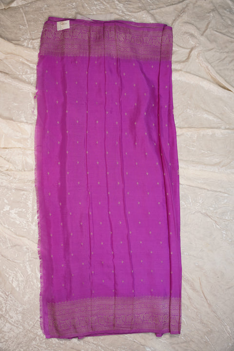 PURE CHINON RICH PURPLE SAREE