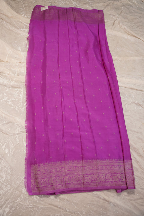 PURE CHINON RICH PURPLE SAREE