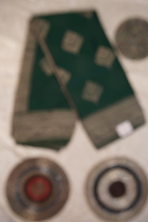 PURE CHINON DARK GREEN SAREE
