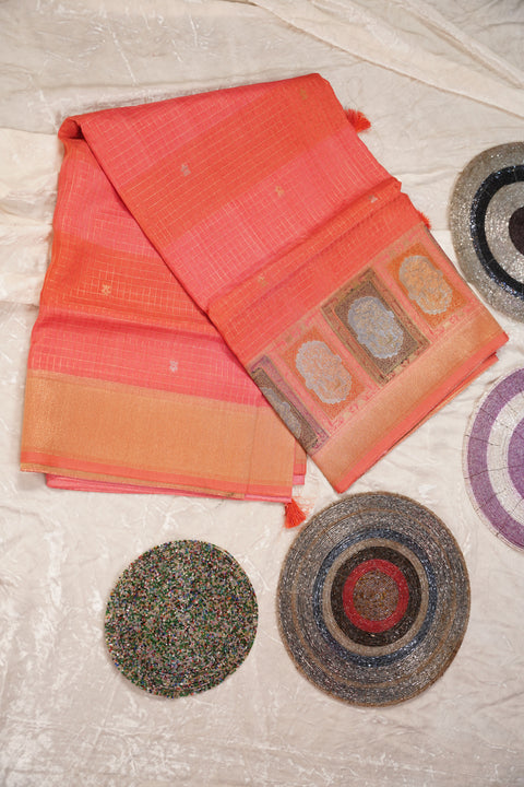 FANCY KANCHI SOFT SILK RUST RED SAREE