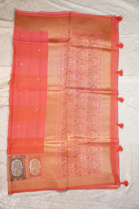 FANCY KANCHI SOFT SILK RUST RED SAREE