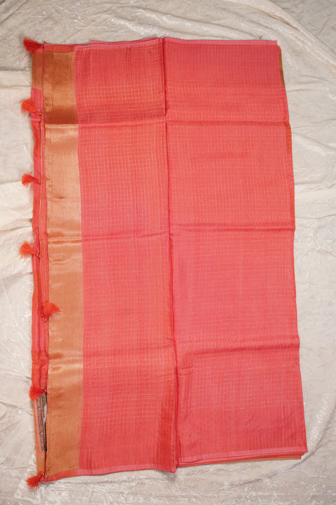 FANCY KANCHI SOFT SILK RUST RED SAREE