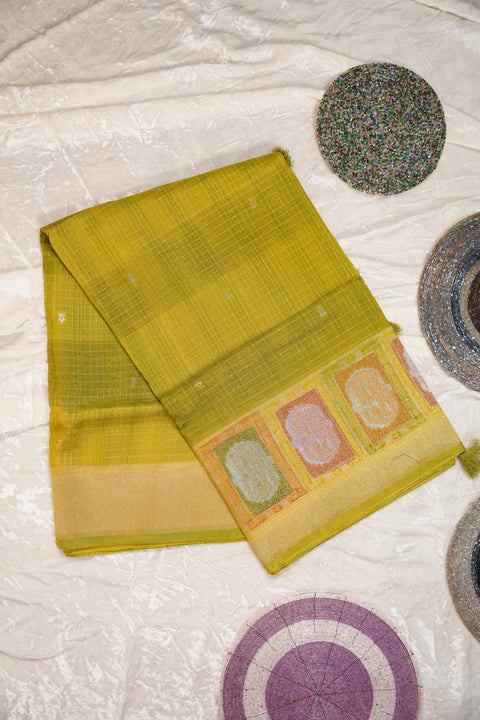 FANCY KANCHI SOFT SILK GREEN SAREE
