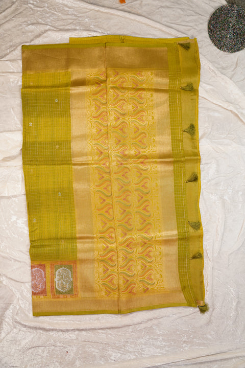 FANCY KANCHI SOFT SILK GREEN SAREE
