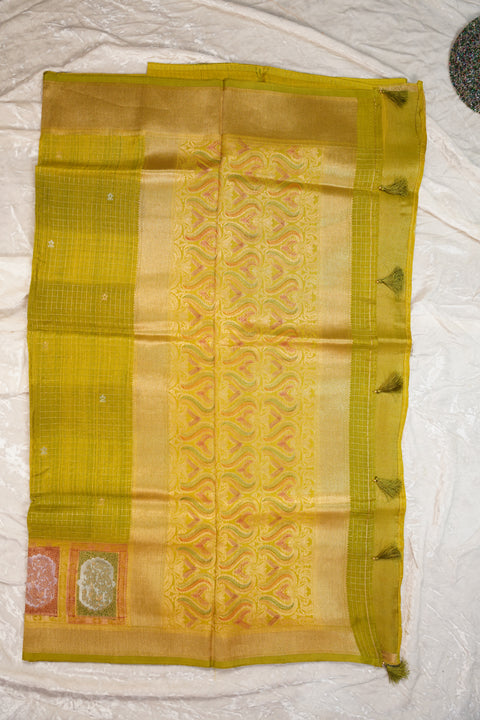 FANCY KANCHI SOFT SILK GREEN SAREE