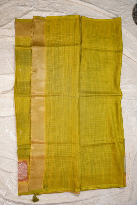 FANCY KANCHI SOFT SILK GREEN SAREE