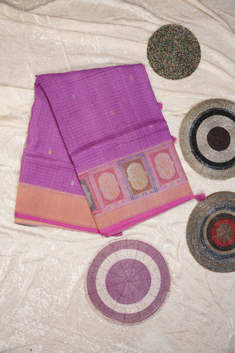 FANCY KANCHI SOFT SILK LAVENDER SAREE