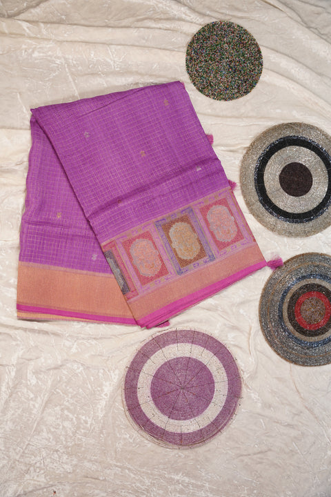 FANCY KANCHI SOFT SILK LAVENDER SAREE