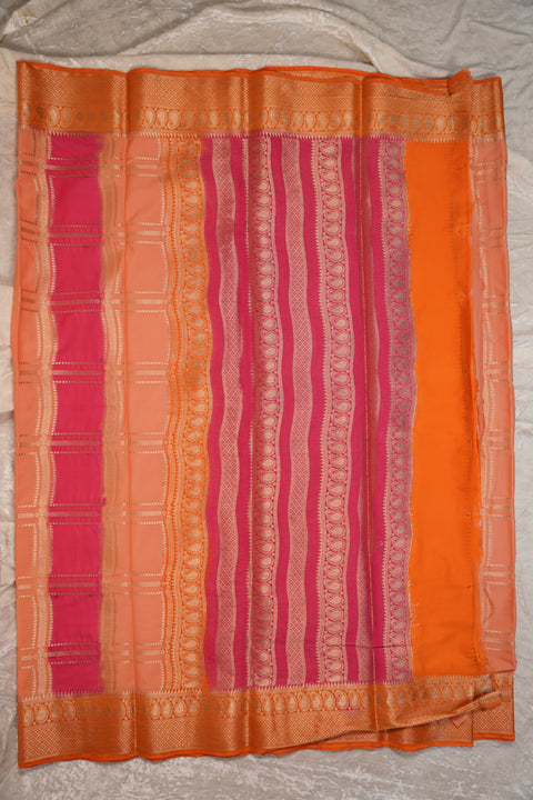 MYSORE SILK PEACH ORANGE SAREE