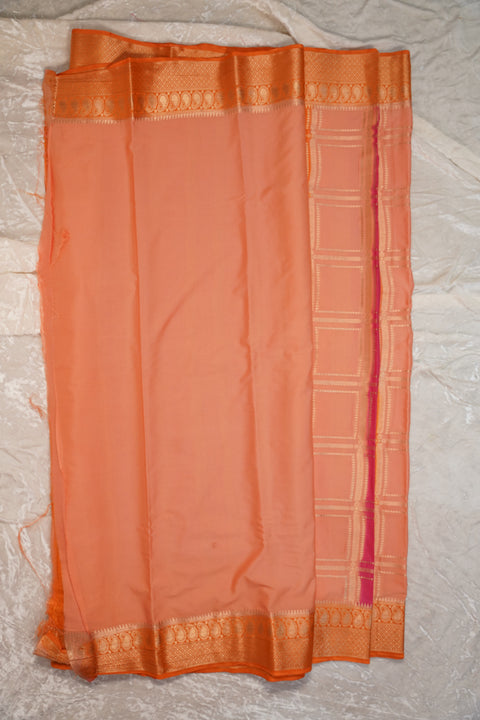 MYSORE SILK PEACH ORANGE SAREE