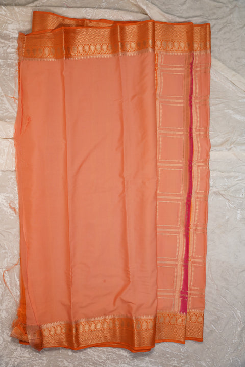 MYSORE SILK PEACH ORANGE SAREE