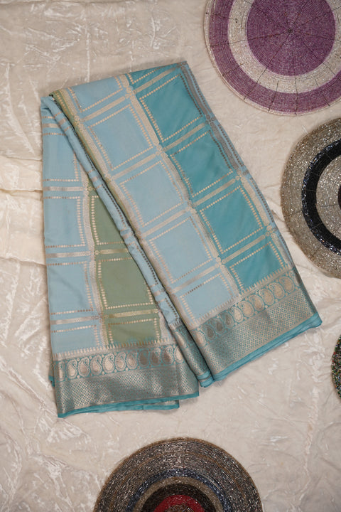 MYSORE SILK ICE BLUE SAREE