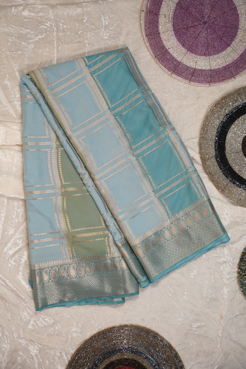 MYSORE SILK ICE BLUE SAREE