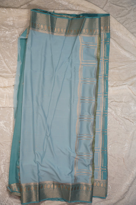 MYSORE SILK ICE BLUE SAREE