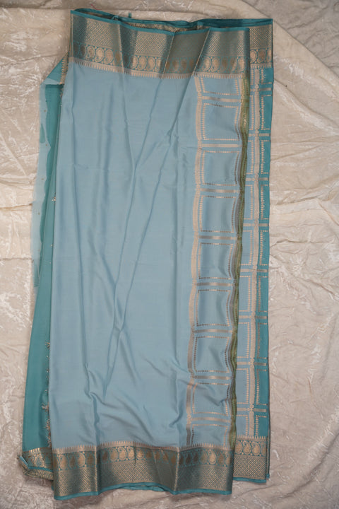 MYSORE SILK ICE BLUE SAREE