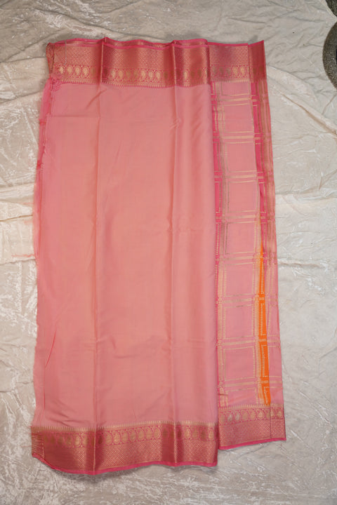MYSORE SILK PEACH PINK SAREE