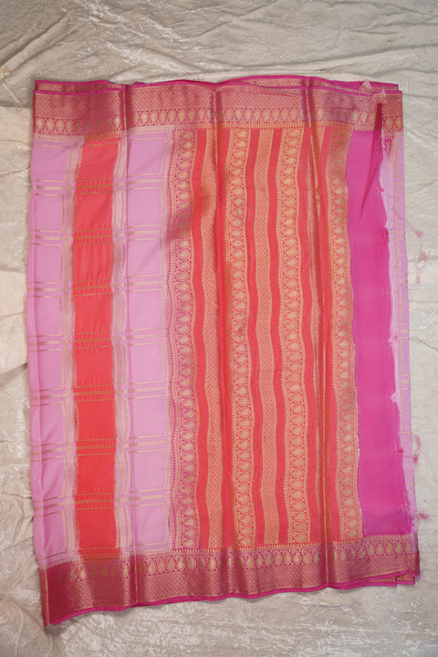 MYSORE SILK PURPLE PINK SAREE