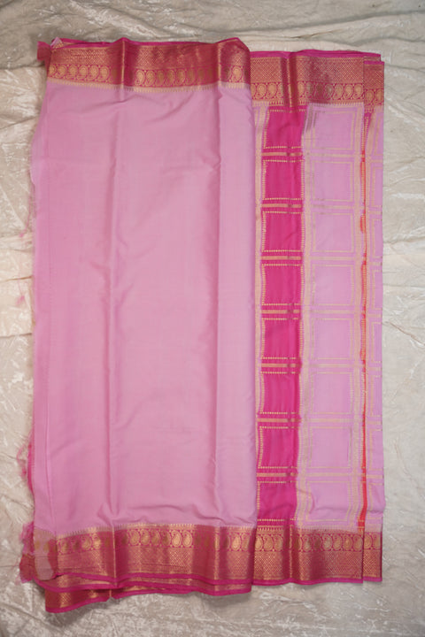 MYSORE SILK PURPLE PINK SAREE