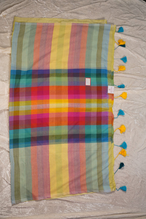 MUL COTTON YELLOW SAREE