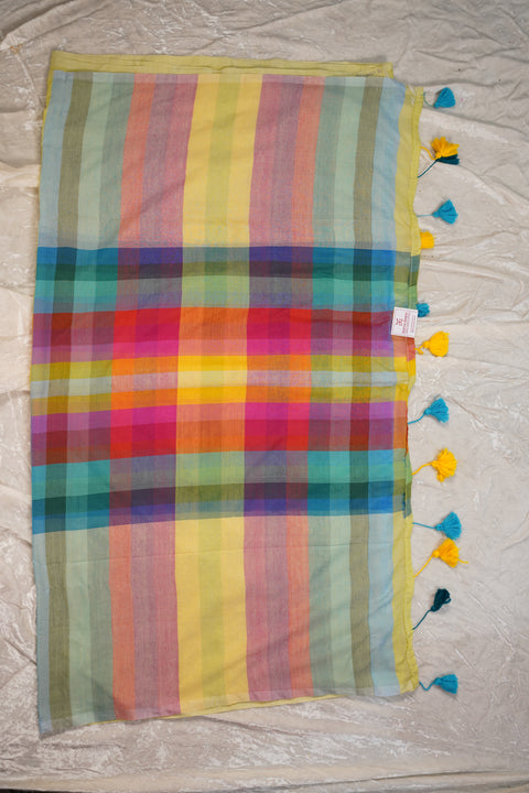 MUL COTTON YELLOW SAREE