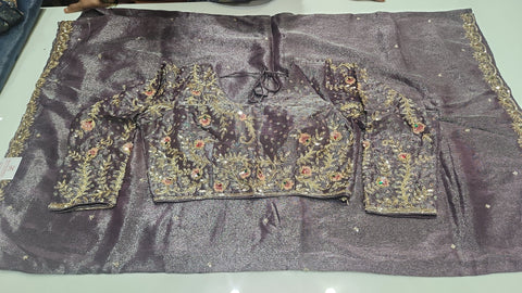 Cocktail Saree Brown