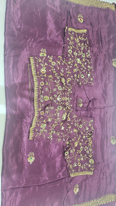 Cocktail Saree  Purple