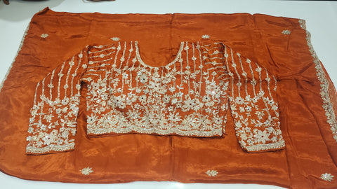 Cocktail Saree Orange
