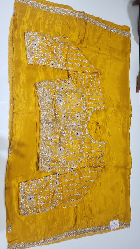 Cocktail Saree Yellow  1