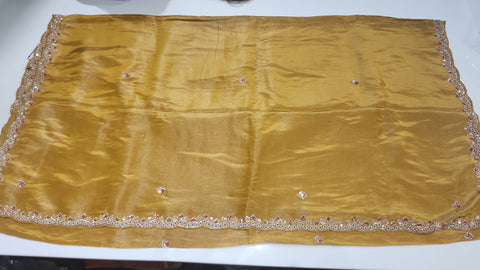 Cocktail Saree Yellow  2