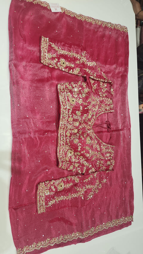 Cocktail Saree Red