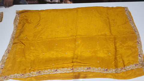 Cocktail Saree Custard yellow