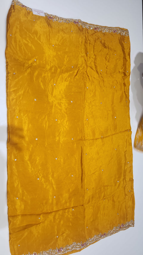 Cocktail Saree Custard yellow
