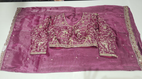 Cocktail Saree Purple 1
