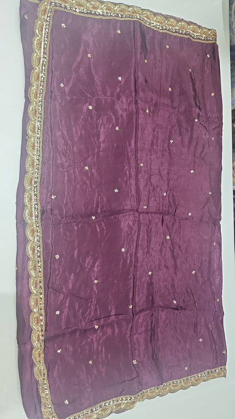 Cocktail Saree Dark maroon
