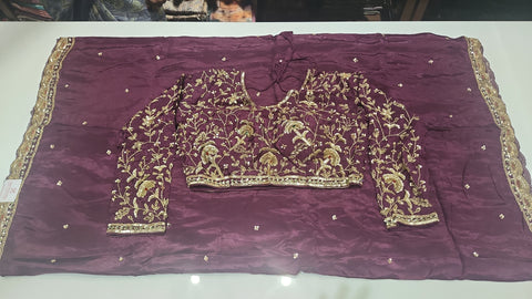 Cocktail Saree Dark maroon