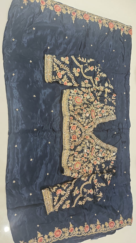 Cocktail Saree Blue 2