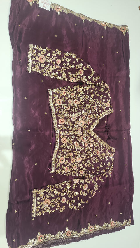 Cocktail Saree Purple 3