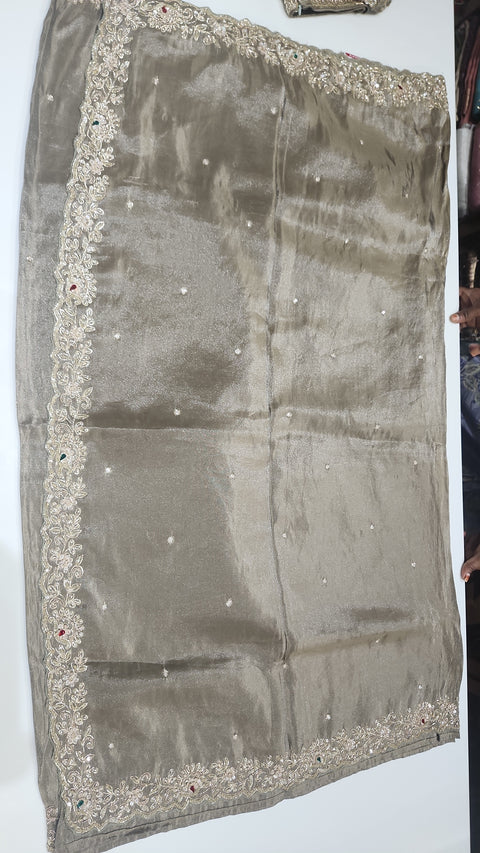 Cocktail Saree Steel grey