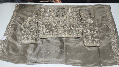 Cocktail Saree Steel grey