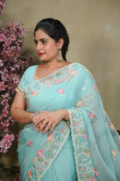 Fancy Chinon Sarees