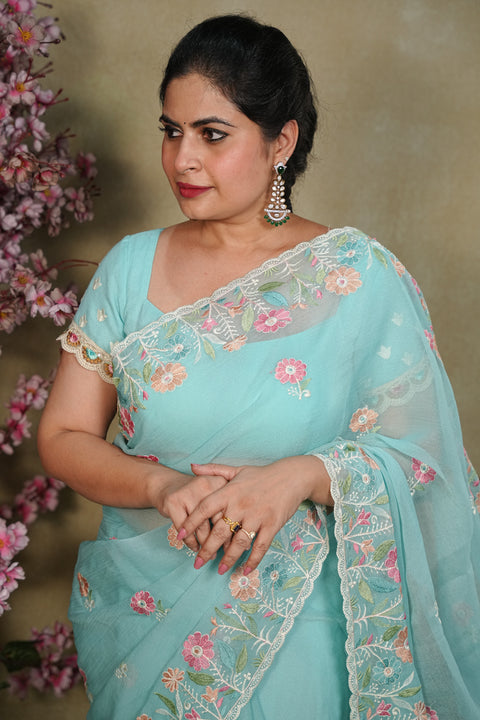 Fancy Chinon Sarees