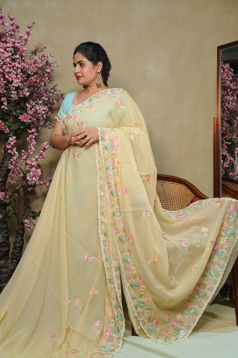 Fancy Chinon Sarees