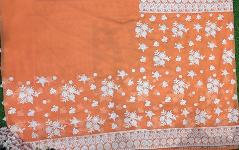 Georgette chikankari saree